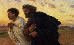 Eugene Burnand The Disciples Peter and John Running to the Sepulchre on the Morning of the Resurrection, c.1898 Sweden oil painting art